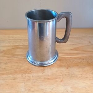 Vtg English Pewter Raimond Viners of Sheffield Mug,  Clear Bottom